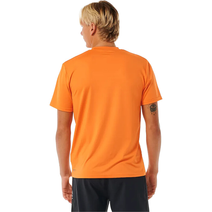 2024 Rip Curl Hombres Grapadora UPF Chaleco De Lycra De Manga Corta 14UMRV - Mandarin Red